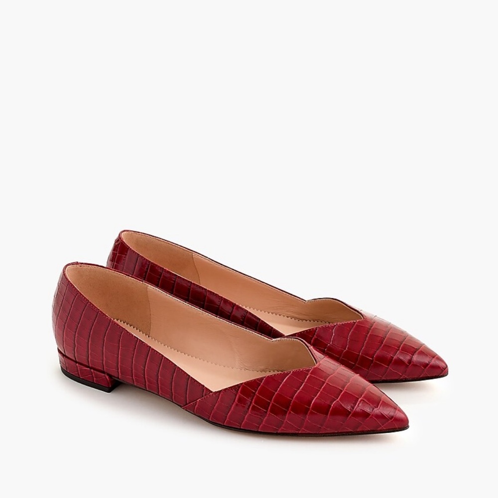 J. Crew Crocodile D’Orsay Flats - EUC